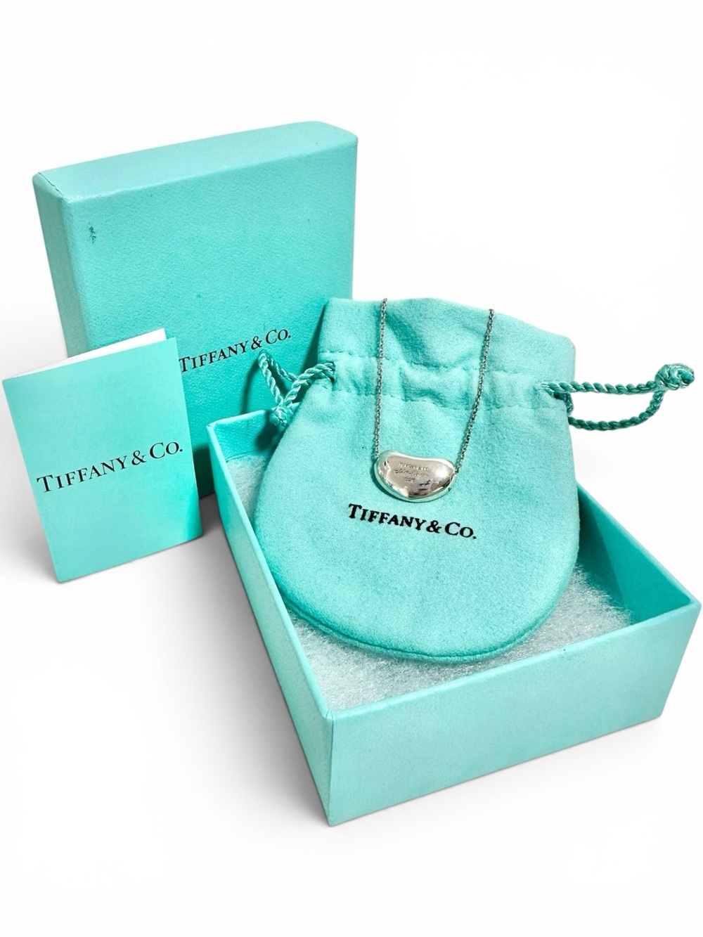 Tiffany & Co. Bean 925 Engraved Elsa Peretti Necklace Set